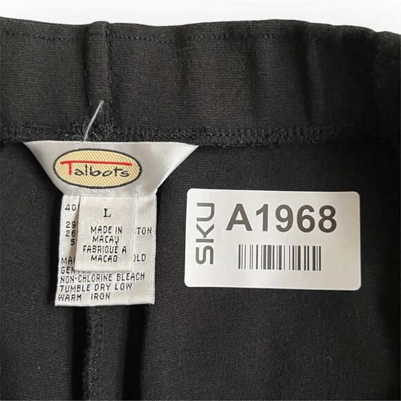 Talbots Ankle Pants Women Size L Black Stretch Pull-On Ponte Career Workwear - Picture 2 of 11